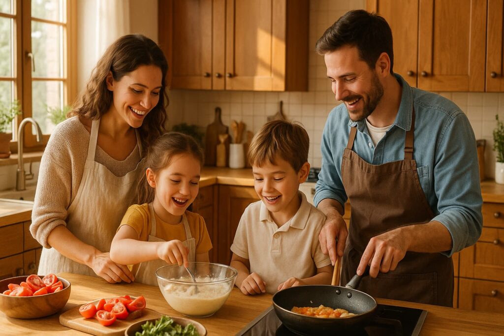 Family Cooking Scene Banner